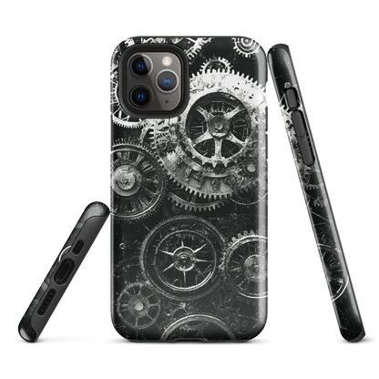'Clockwork' iPhone phone case, a stunning fusion of gears, cogs, and vintage industrial charm. Inspired by the beauty of classic timepieces and steampunk aesthetics.