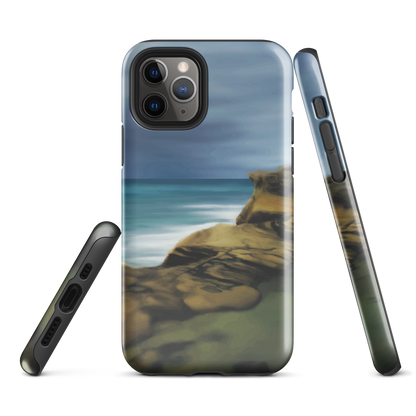 Castlepoint coastal phone case with cliffs, ocean and sky. New Zealand landscape art by designer Ben Hart.