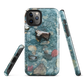 Washed Away designer phone case with abstract river stone artwork in earthy blues and natural tones.