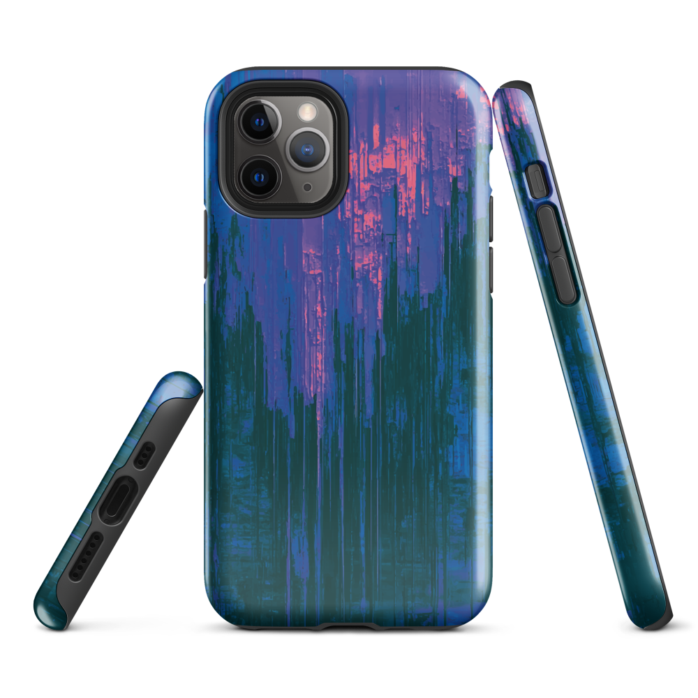 Digital Glitch iPhone case. This striking artwork features a dynamic distortion effect that mimics the visual chaos of a digital malfunction—glitchy lines, vibrant streaks, and pixel-like patterns merge into a futuristic aesthetic. It’s a perfect blend of modern design and edgy street style.