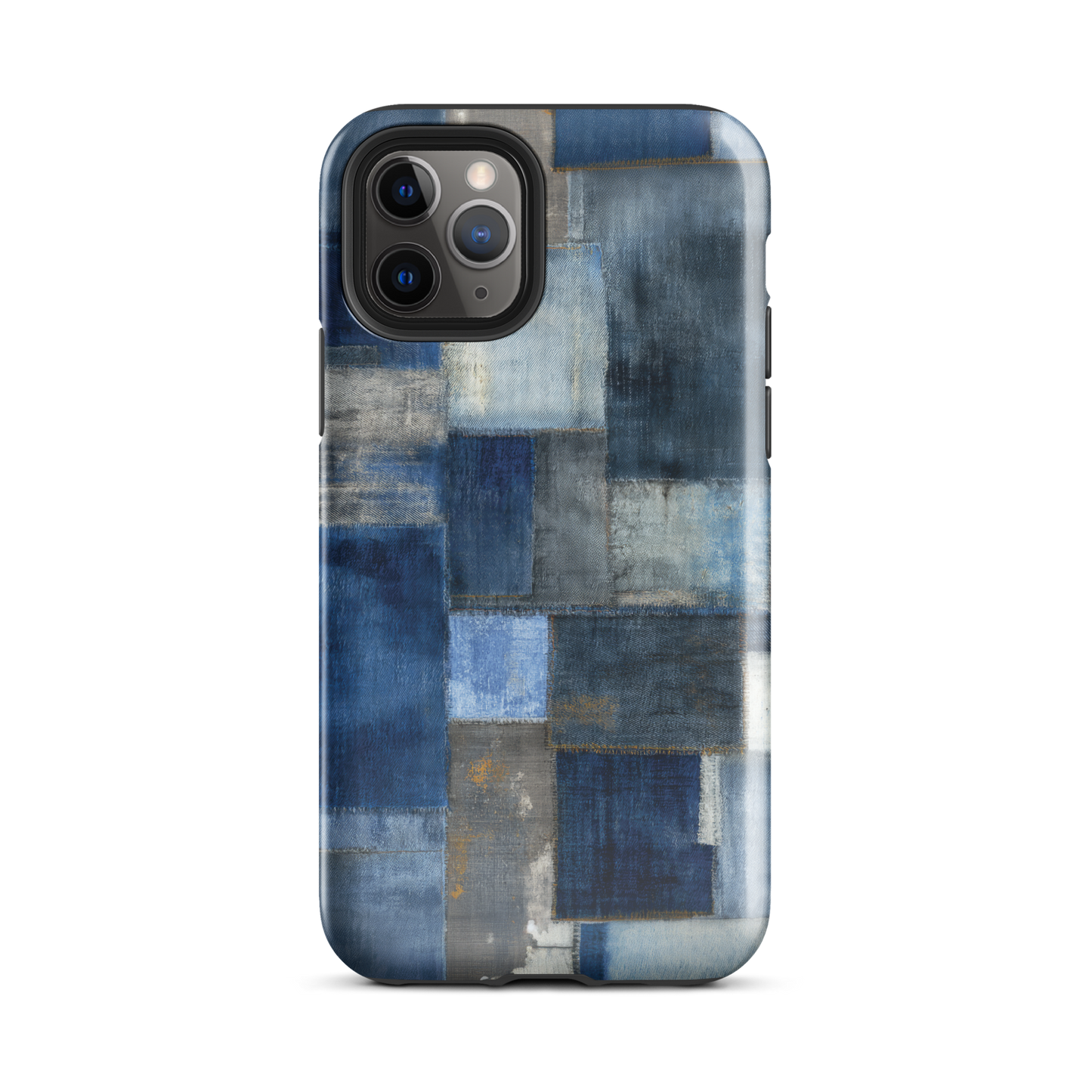 Indigo patchwork phone case | Textured blue design NZ