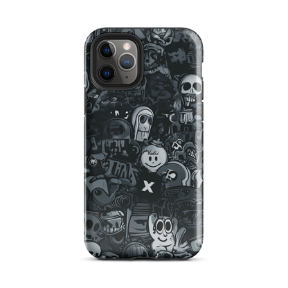 Midnight stickers phone case | Dark graphic collage NZ