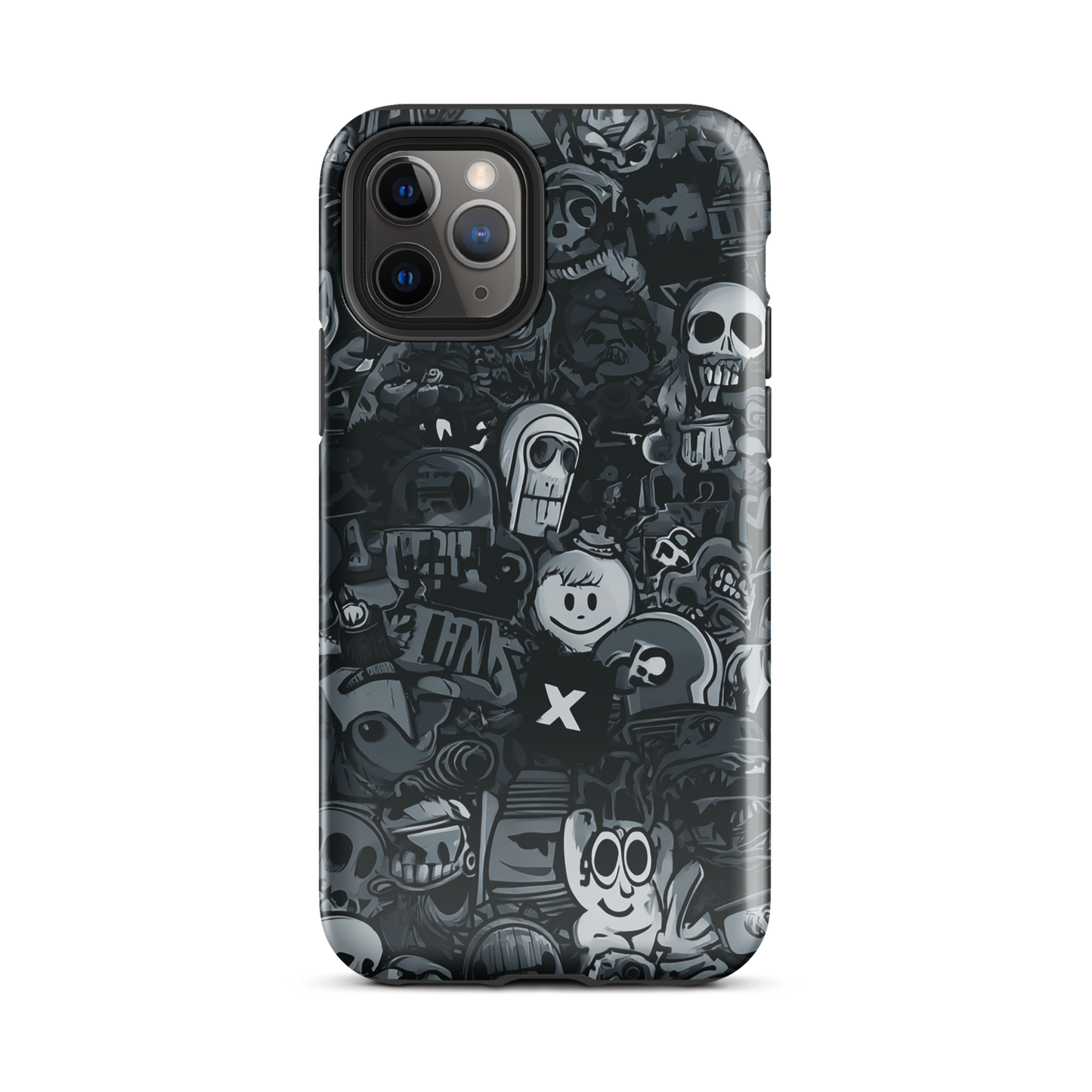 Midnight stickers phone case | Dark graphic collage NZ