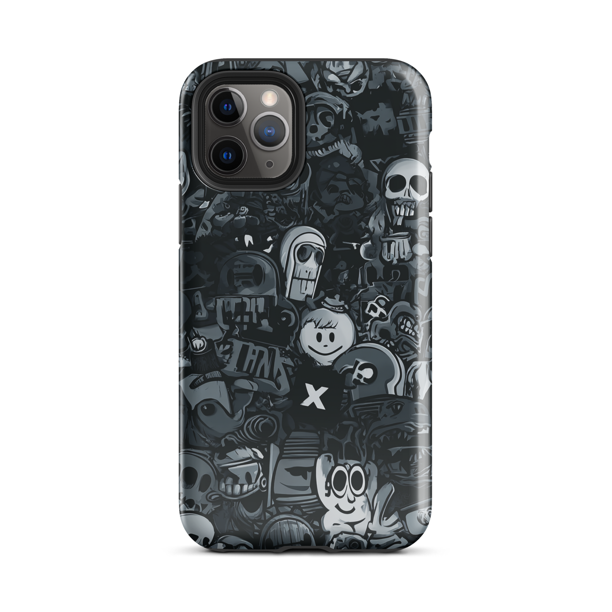 Midnight stickers phone case | Dark graphic collage NZ