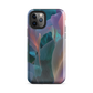 Abstract pastel botanical designer phone case in pink, lilac and teal tones with soft flowing floral textures