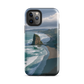 Piha Beach Lion Rock designer phone case with turquoise waves and dramatic NZ coastline