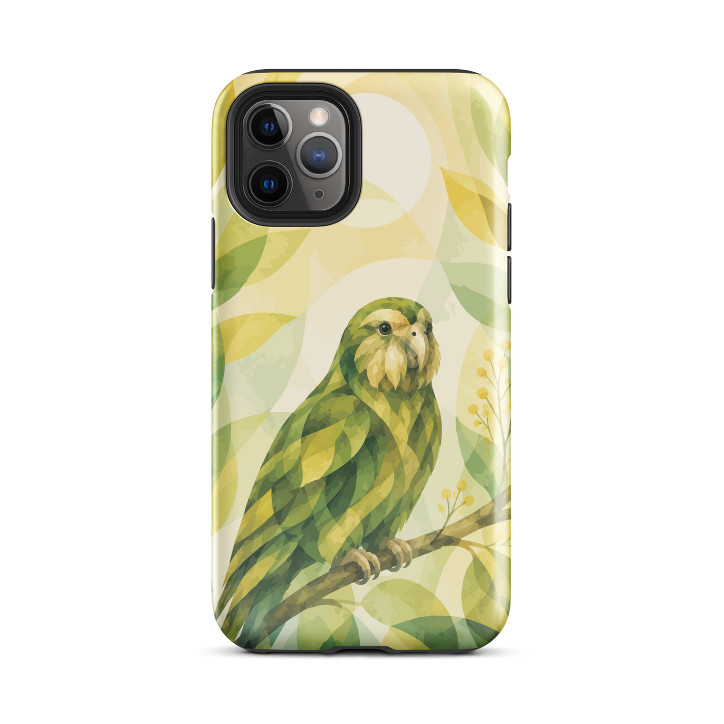 'Kākāpō' iPhone 11 Pro tough phone case - protective glossy case NZ Australia