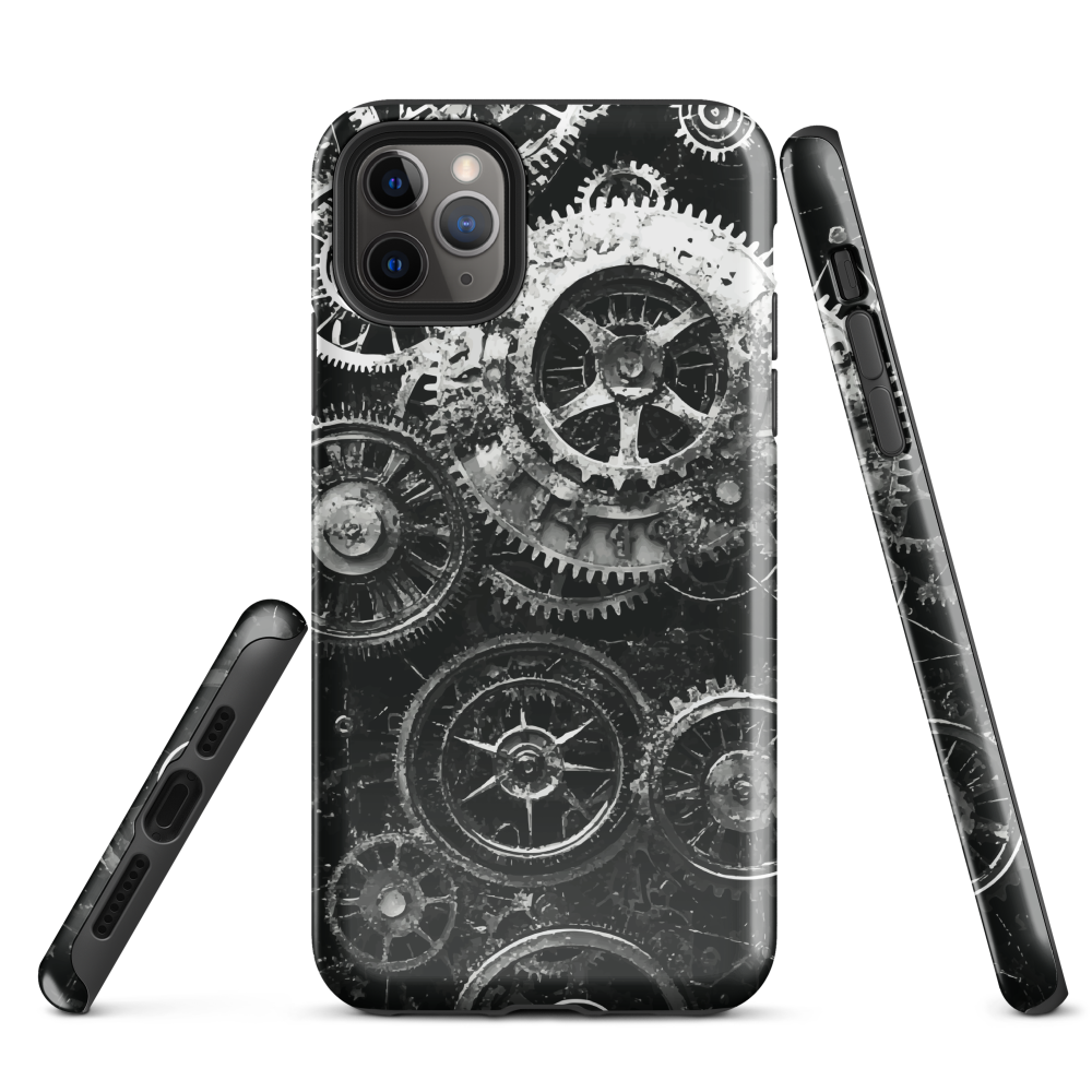 'Clockwork' iPhone phone case, a stunning fusion of gears, cogs, and vintage industrial charm. Inspired by the beauty of classic timepieces and steampunk aesthetics.