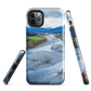 Waiohine phone case featuring artwork of New Zealand’s braided riverbed landscape in the Wairarapa.