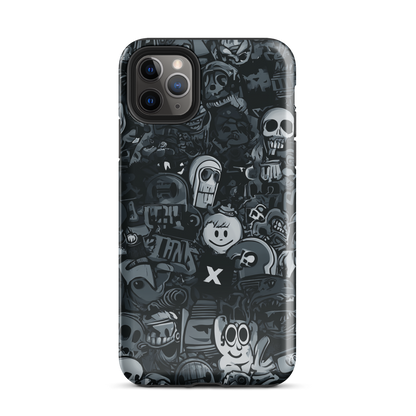 Midnight stickers phone case | Dark graphic collage NZ