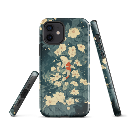 'Koi', a stunning phone case inspired by the graceful elegance of koi fish gliding through a peaceful pond.