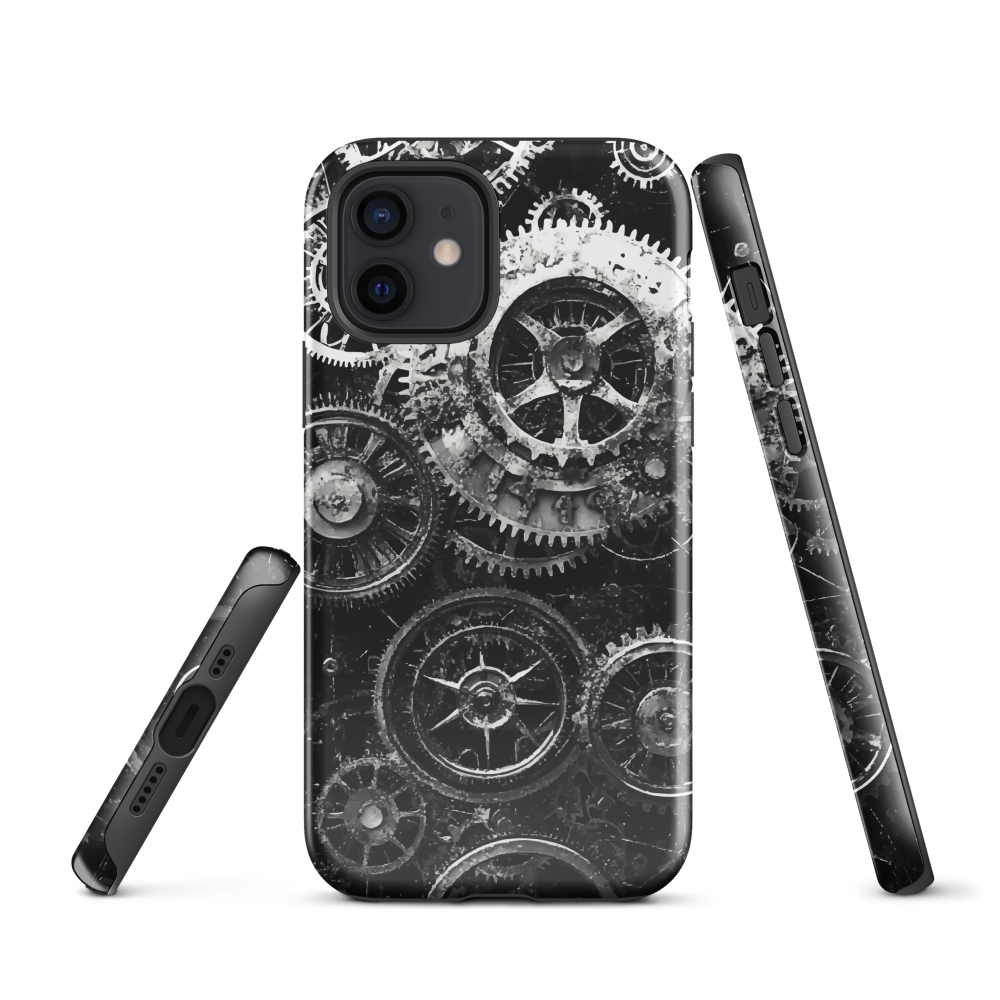 'Clockwork' iPhone phone case, a stunning fusion of gears, cogs, and vintage industrial charm. Inspired by the beauty of classic timepieces and steampunk aesthetics.