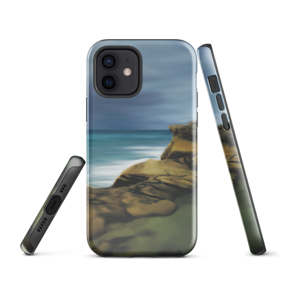 Castlepoint coastal phone case with cliffs, ocean and sky. New Zealand landscape art by designer Ben Hart.