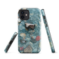 Washed Away designer phone case with abstract river stone artwork in earthy blues and natural tones.