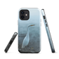 Phone case with a white heron standing in a misty wetland scene.