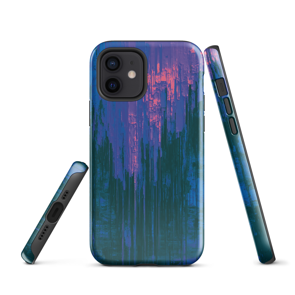 Digital Glitch iPhone case. This striking artwork features a dynamic distortion effect that mimics the visual chaos of a digital malfunction—glitchy lines, vibrant streaks, and pixel-like patterns merge into a futuristic aesthetic. It’s a perfect blend of modern design and edgy street style.