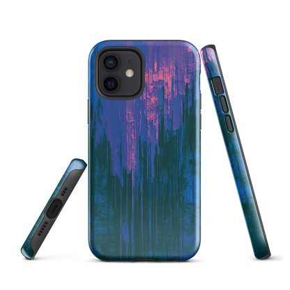 Digital Glitch iPhone case. This striking artwork features a dynamic distortion effect that mimics the visual chaos of a digital malfunction—glitchy lines, vibrant streaks, and pixel-like patterns merge into a futuristic aesthetic. It’s a perfect blend of modern design and edgy street style.