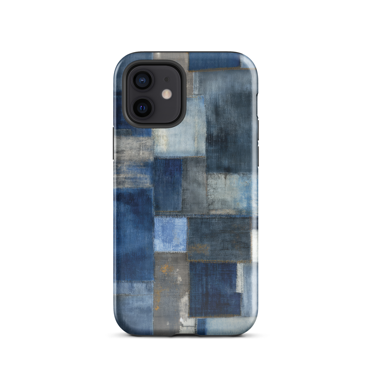 Indigo patchwork phone case | Textured blue design NZ