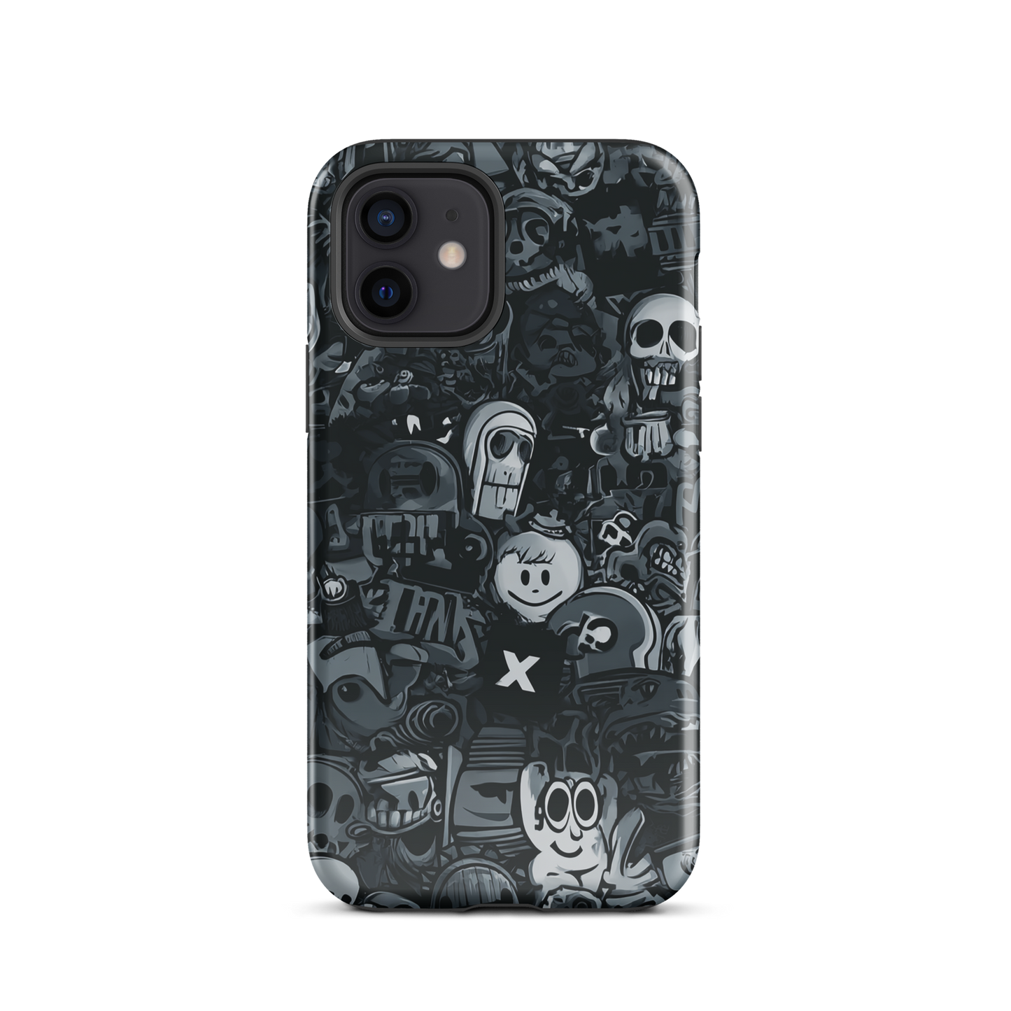 Midnight stickers phone case | Dark graphic collage NZ