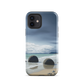 Moeraki Boulders coastal designer phone case with ocean waves and dramatic NZ sky