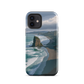 Piha Beach Lion Rock designer phone case with turquoise waves and dramatic NZ coastline