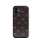 Midnight Bow seamless repeat pattern — pink hand-drawn ribbon bows and sparkle stars on a black background