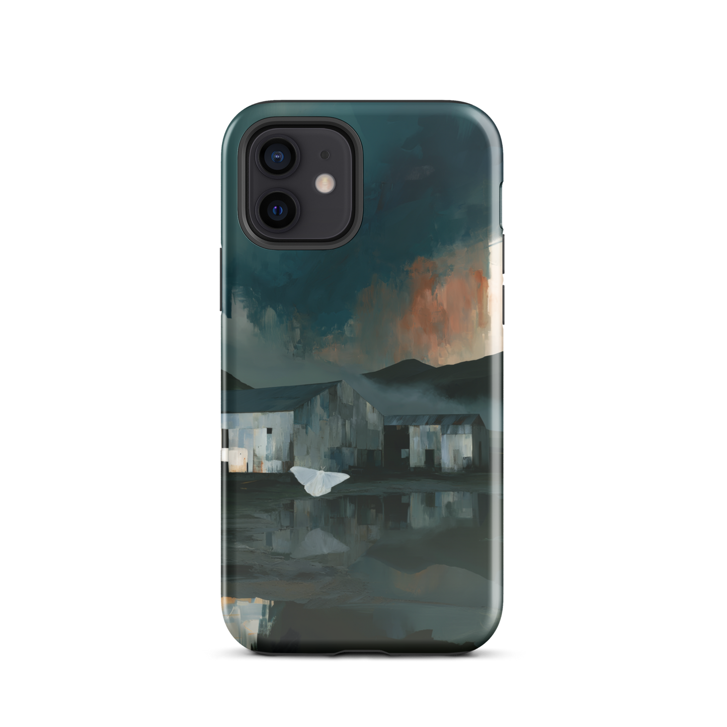 'Evening Flight' iPhone 12 tough phone case - protective glossy case NZ Australia