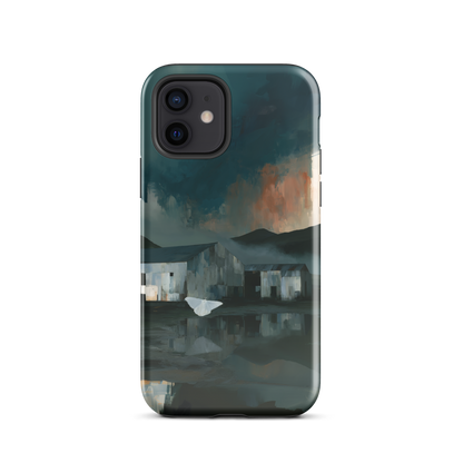 'Evening Flight' iPhone 12 tough phone case - protective glossy case NZ Australia