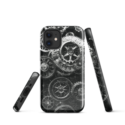 'Clockwork' iPhone phone case, a stunning fusion of gears, cogs, and vintage industrial charm. Inspired by the beauty of classic timepieces and steampunk aesthetics.