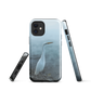 Phone case with a white heron standing in a misty wetland scene.