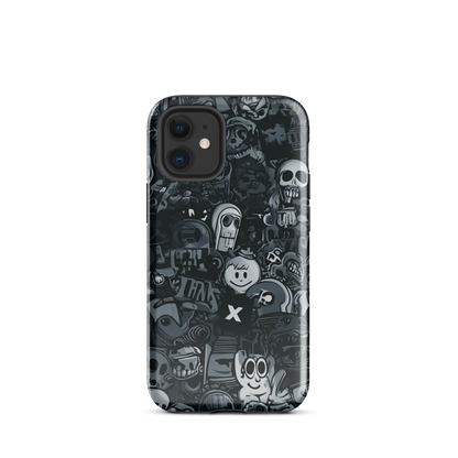 Midnight stickers phone case | Dark graphic collage NZ