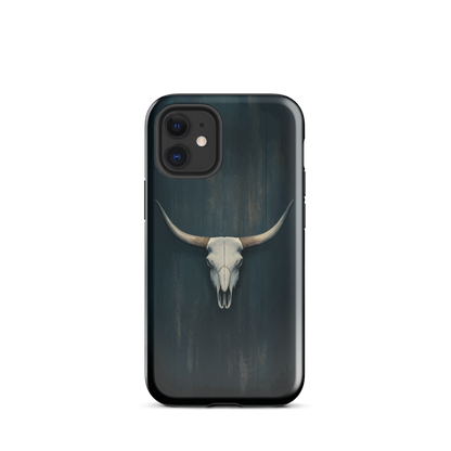 'Longhorn' iPhone 12 Mini tough phone case - protective glossy case NZ Australia