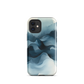 A calming abstract landscape protective phone case inspired by quiet valleys and soft blue tones.