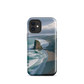 Piha Beach Lion Rock designer phone case with turquoise waves and dramatic NZ coastline