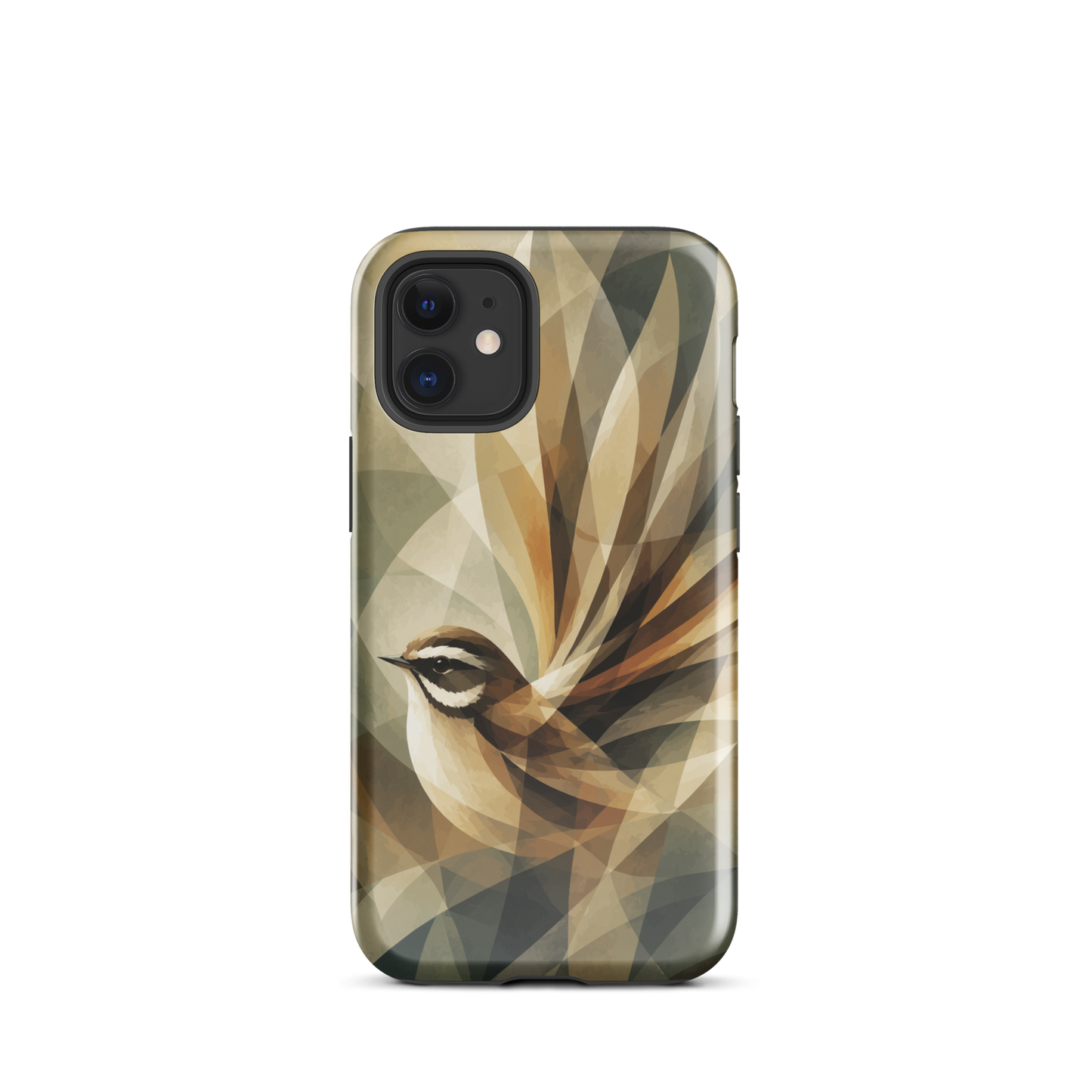 'Fantail' iPhone 12 mini tough phone case - protective glossy case NZ Australia