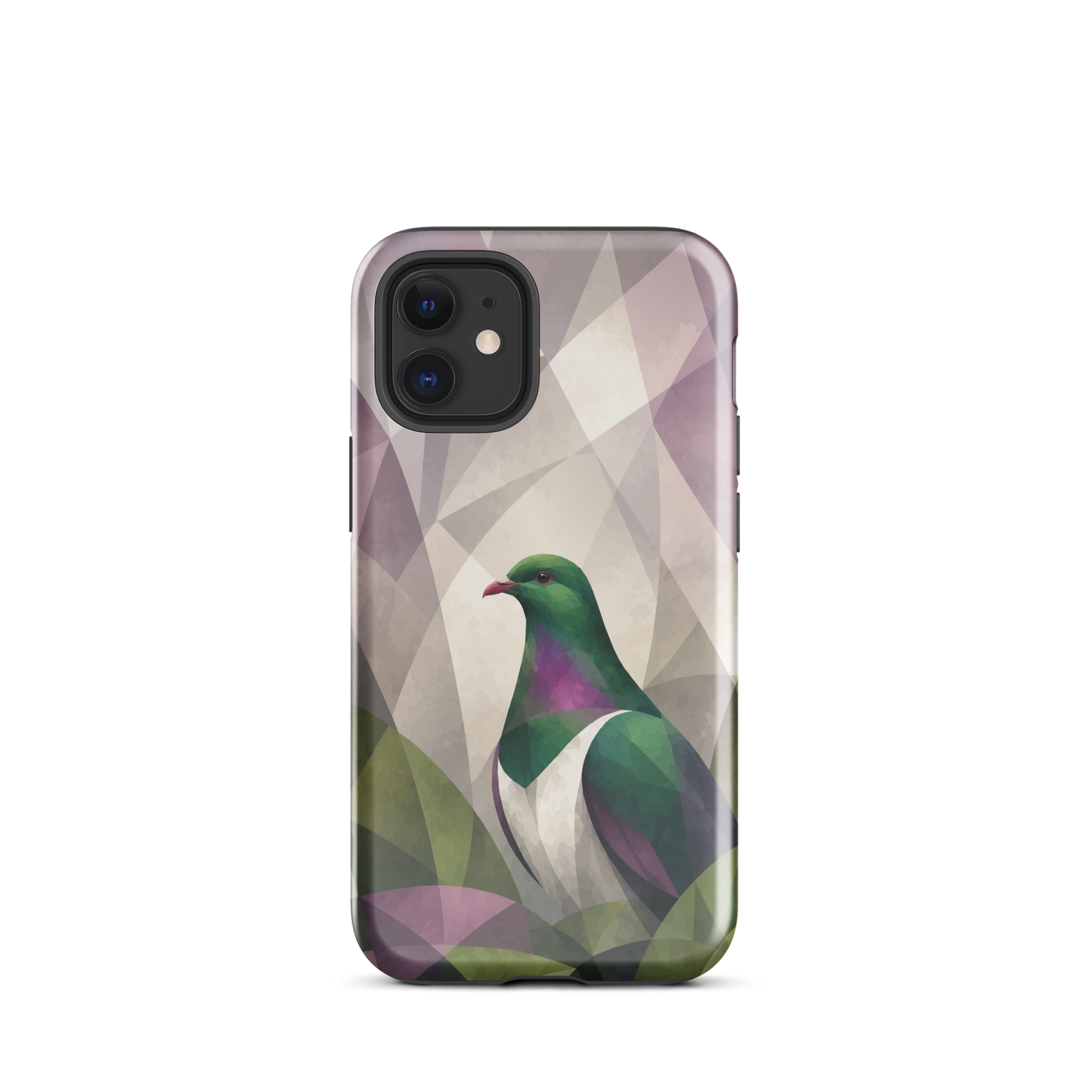 'Kererū' iPhone 12 mini tough phone case - protective glossy case NZ Australia
