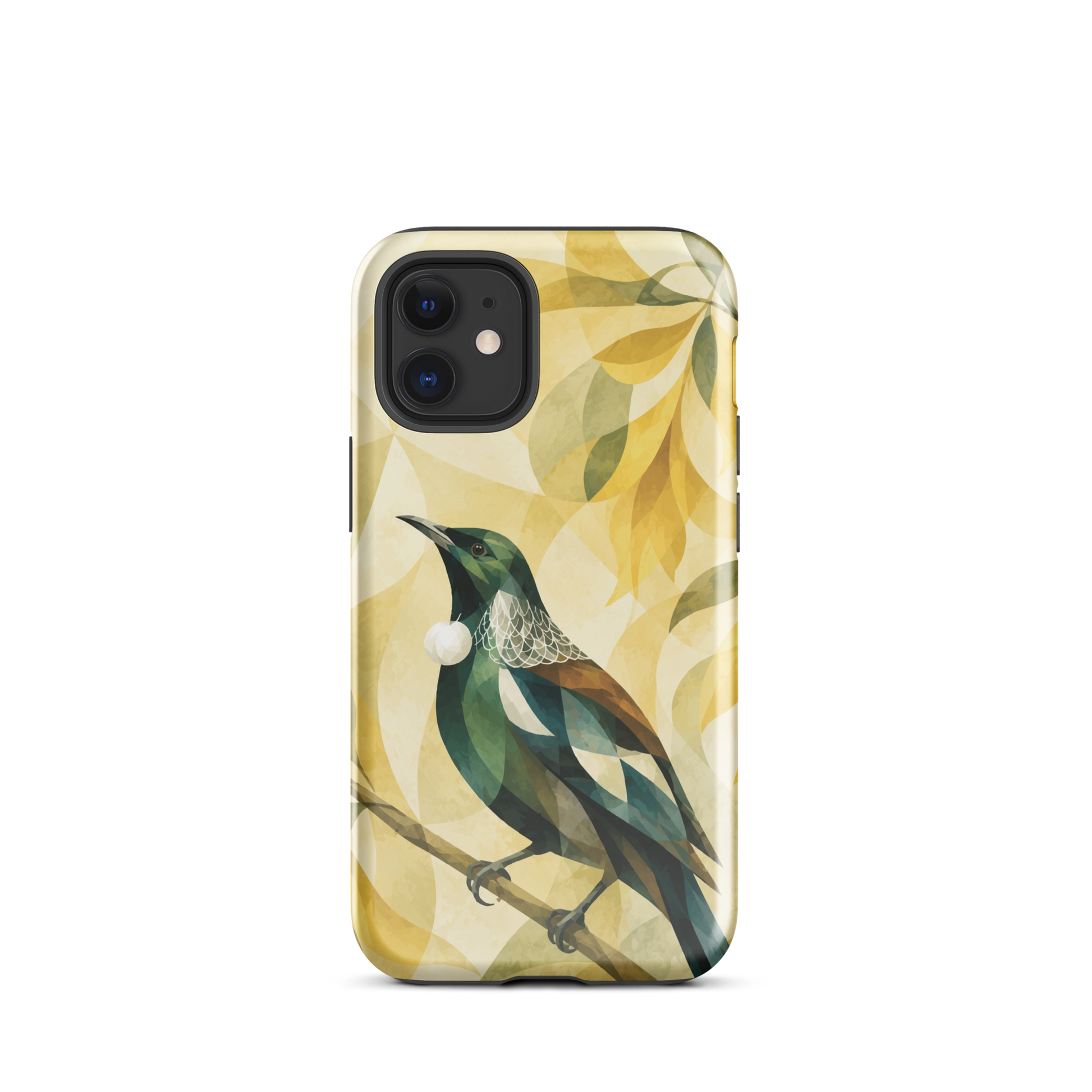 'Tūī' iPhone 12 mini tough phone case - protective glossy case NZ Australia