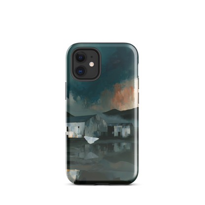 'Evening Flight' iPhone 12 mini tough phone case - protective glossy case NZ Australia