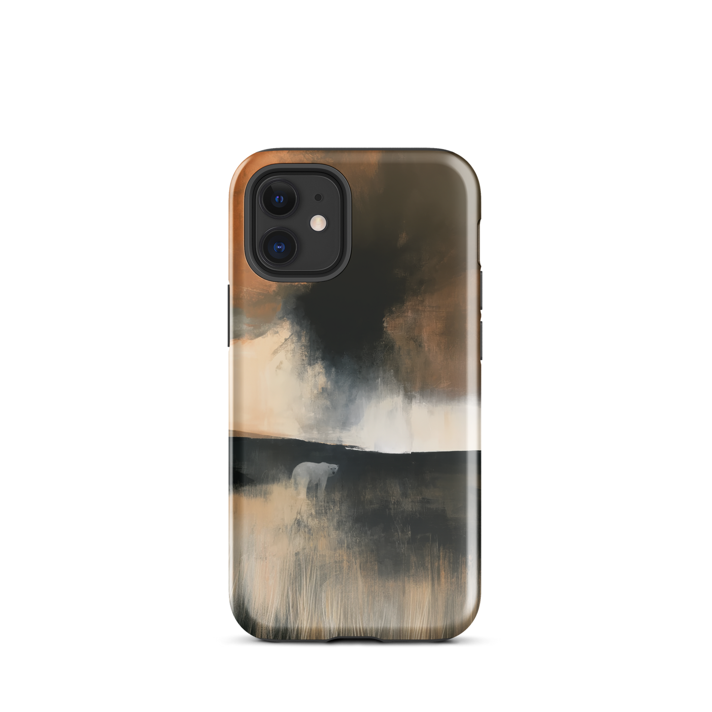 'Black Star' iPhone 12 mini tough phone case - protective glossy case NZ Australia