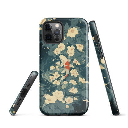 'Koi', a stunning phone case inspired by the graceful elegance of koi fish gliding through a peaceful pond.