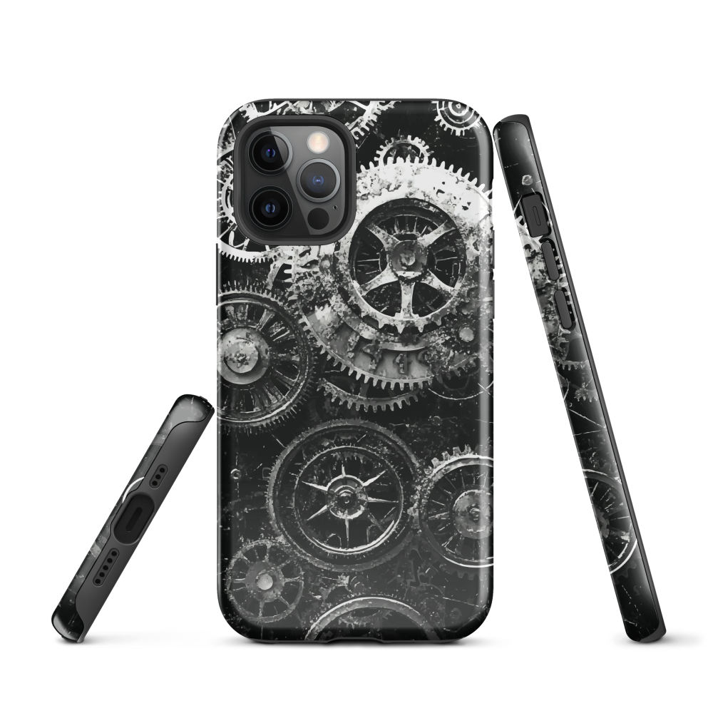 'Clockwork' iPhone phone case, a stunning fusion of gears, cogs, and vintage industrial charm. Inspired by the beauty of classic timepieces and steampunk aesthetics.