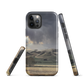 Designer phone case with NZ landscape painting of Te Hauke and cloudy skies by Ben Hart.