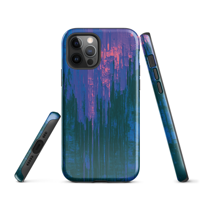Digital Glitch iPhone case. This striking artwork features a dynamic distortion effect that mimics the visual chaos of a digital malfunction—glitchy lines, vibrant streaks, and pixel-like patterns merge into a futuristic aesthetic. It’s a perfect blend of modern design and edgy street style.