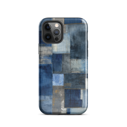 Indigo patchwork phone case | Textured blue design NZ