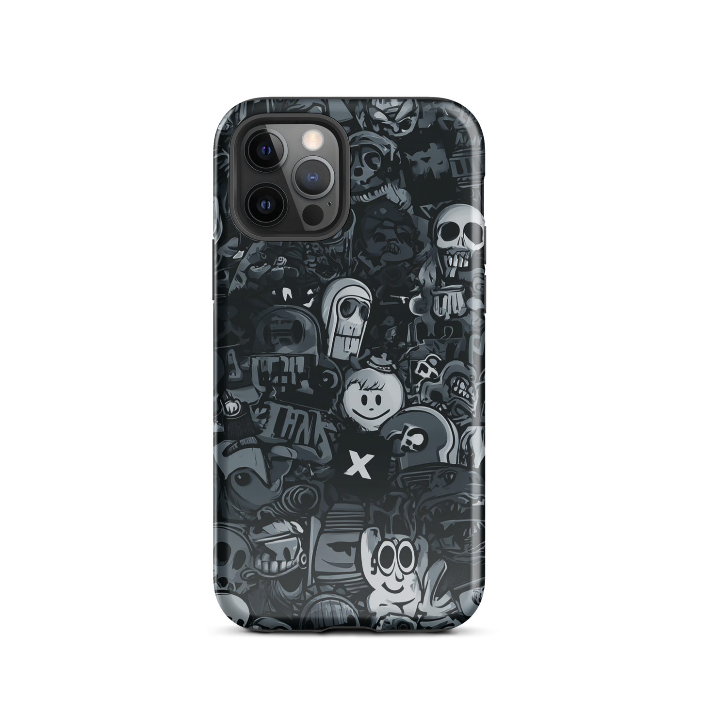 Midnight stickers phone case | Dark graphic collage NZ