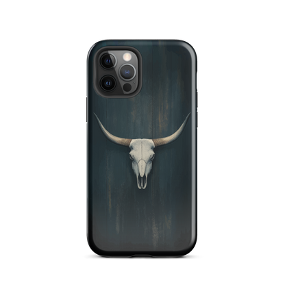 'Longhorn' iPhone 12 Pro tough phone case - protective glossy case NZ Australia