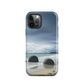 Moeraki Boulders coastal designer phone case with ocean waves and dramatic NZ sky