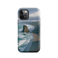 Piha Beach Lion Rock designer phone case with turquoise waves and dramatic NZ coastline