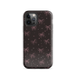 Midnight Bow seamless repeat pattern — pink hand-drawn ribbon bows and sparkle stars on a black background