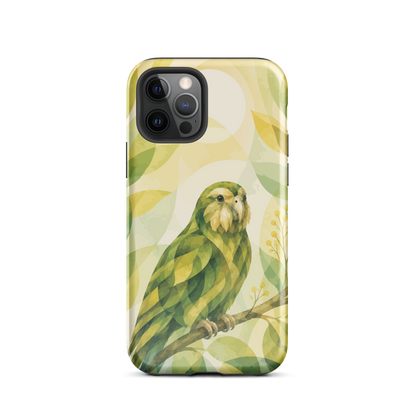 'Kākāpō' iPhone 12 Pro tough phone case - protective glossy case NZ Australia
